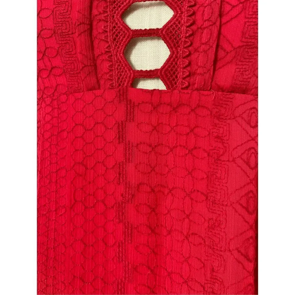 Free People Women’s 2 Wherever You Go Red Lace Dress
